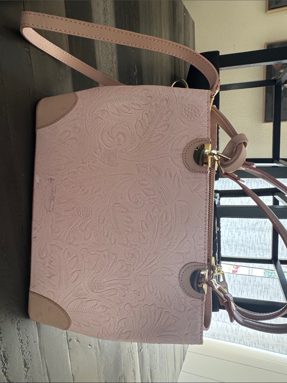 Classic Embossed Pink Women’s Shoulder Bag